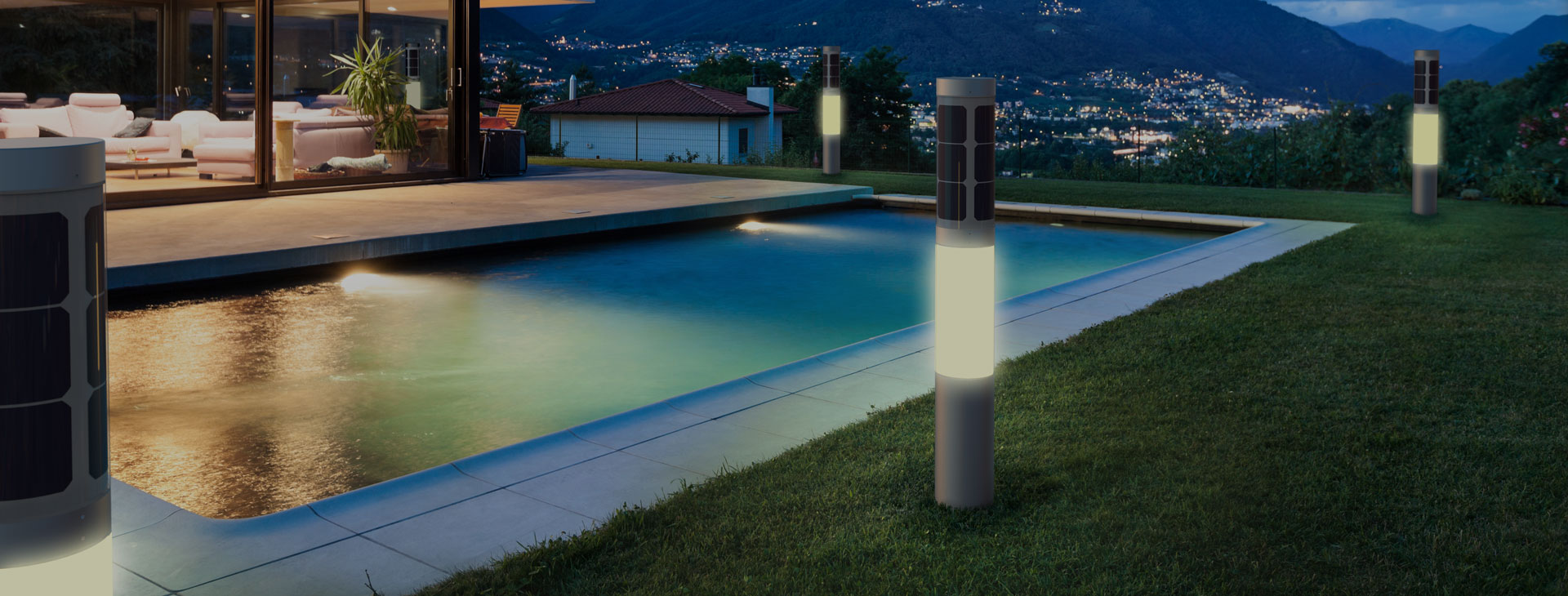 pool post solar lights