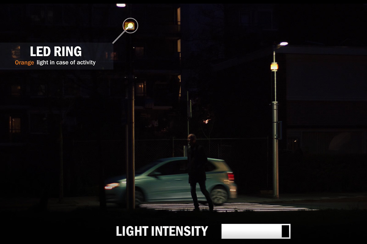 Solar warning light poles in Utrecht, the Netherlands Solar warning light poles in Utrecht, the Netherlands
