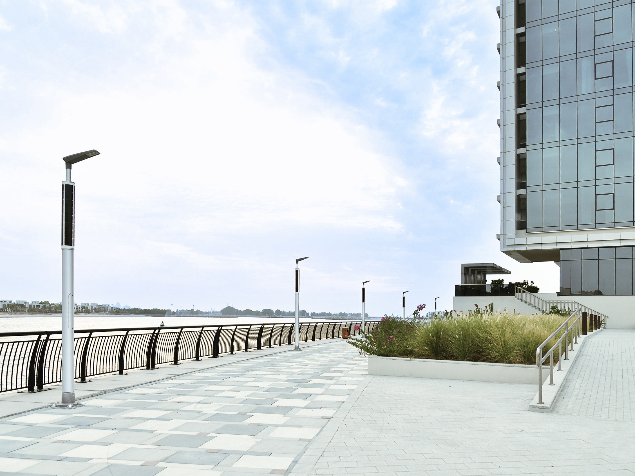 Smart Solar Lighting on a Waterfront Boulevard in RAK